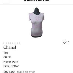 Vintage Chanel pink cotton t shirt